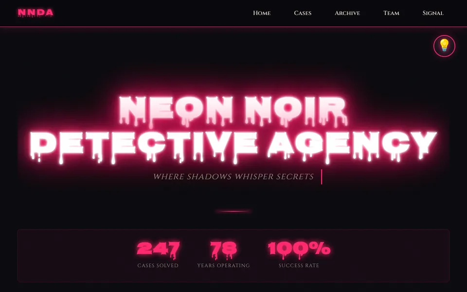 Neon Noir Detective Agency home page
